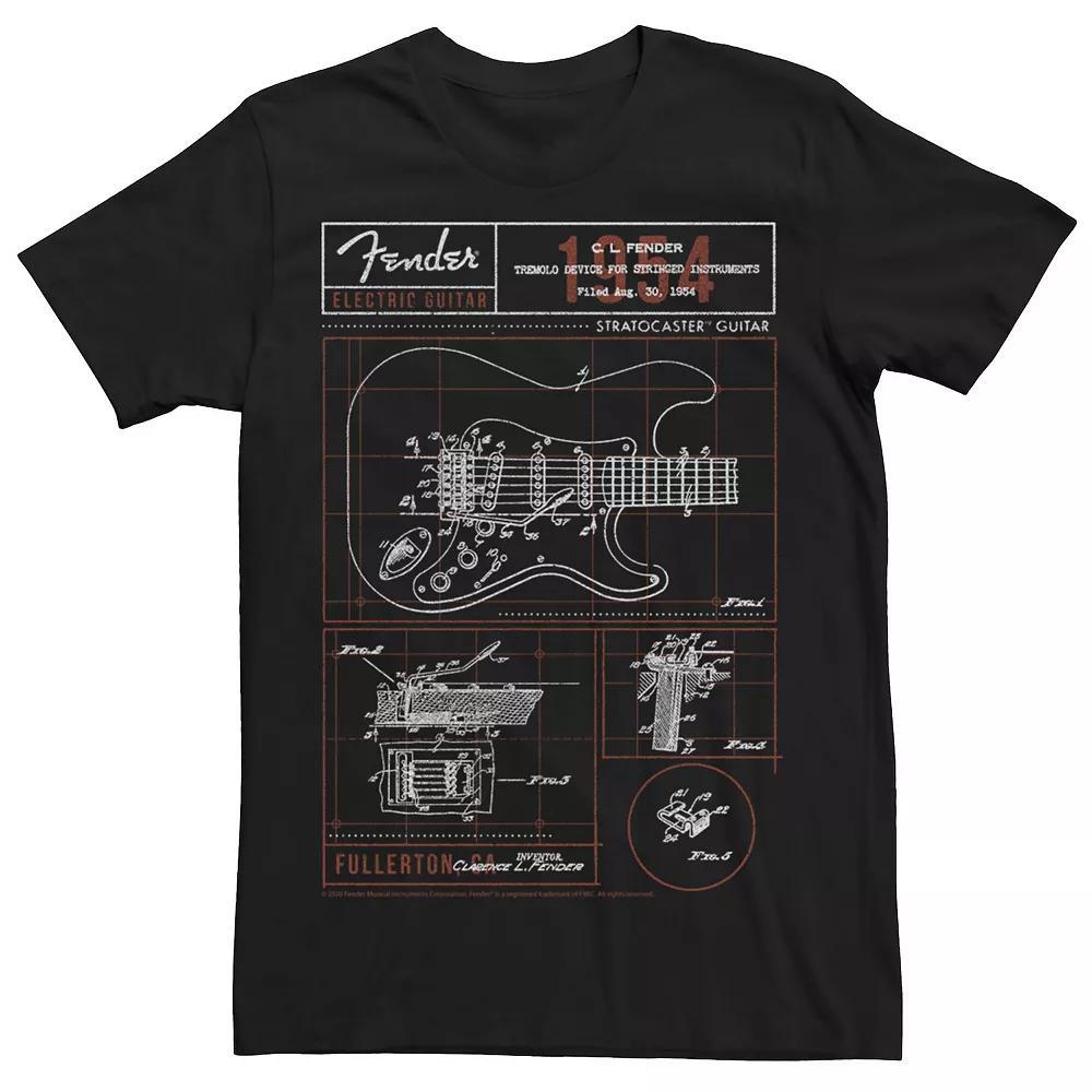 Men's Fender Electric Guitar Schematic Graphic Tee,  Product Image