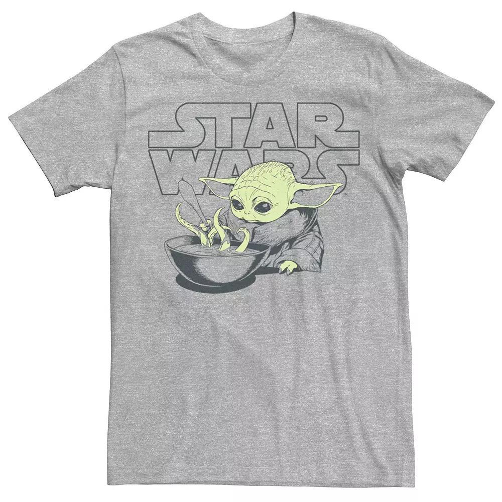 Men's Star Wars The Mandalorioan Floating Dinner Grogu Poster Tee,  Product Image