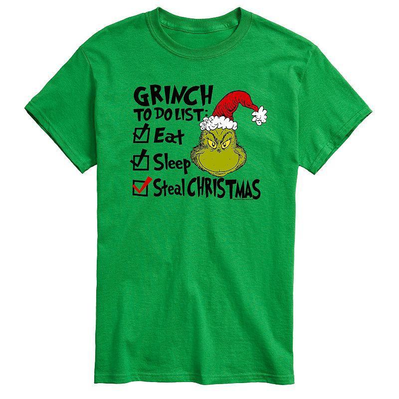 Men's Dr. Seuss The Grinch To Do Tee, Size: XXL, Green Product Image