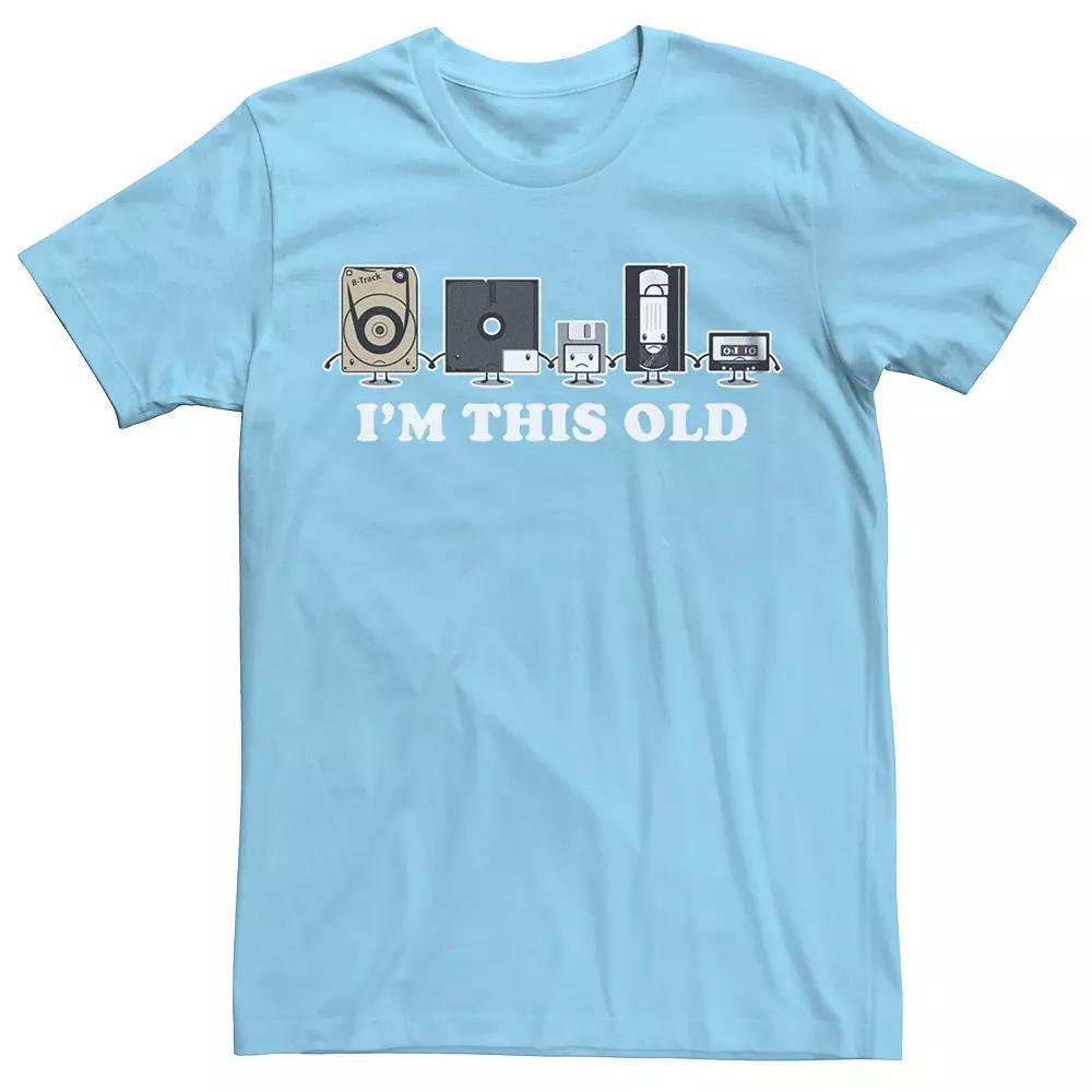 Men's I'm This Old Retro Line Up Graphic Tee, Size: Large, Light Blue Product Image