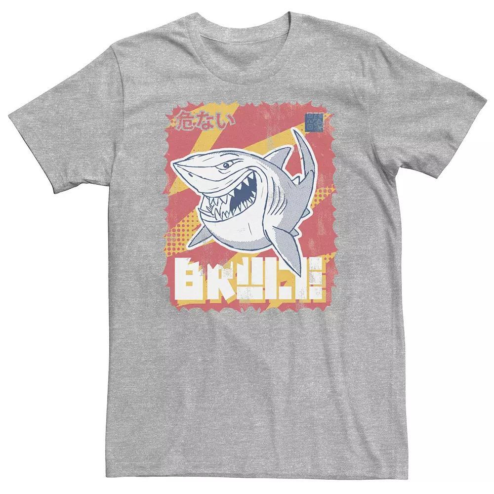 Big & Tall Disney / Pixar Finding Nemo Bruce Kanji Style Portrait Tee, Men's, Size: 3XL Tall, Athletic Grey Product Image