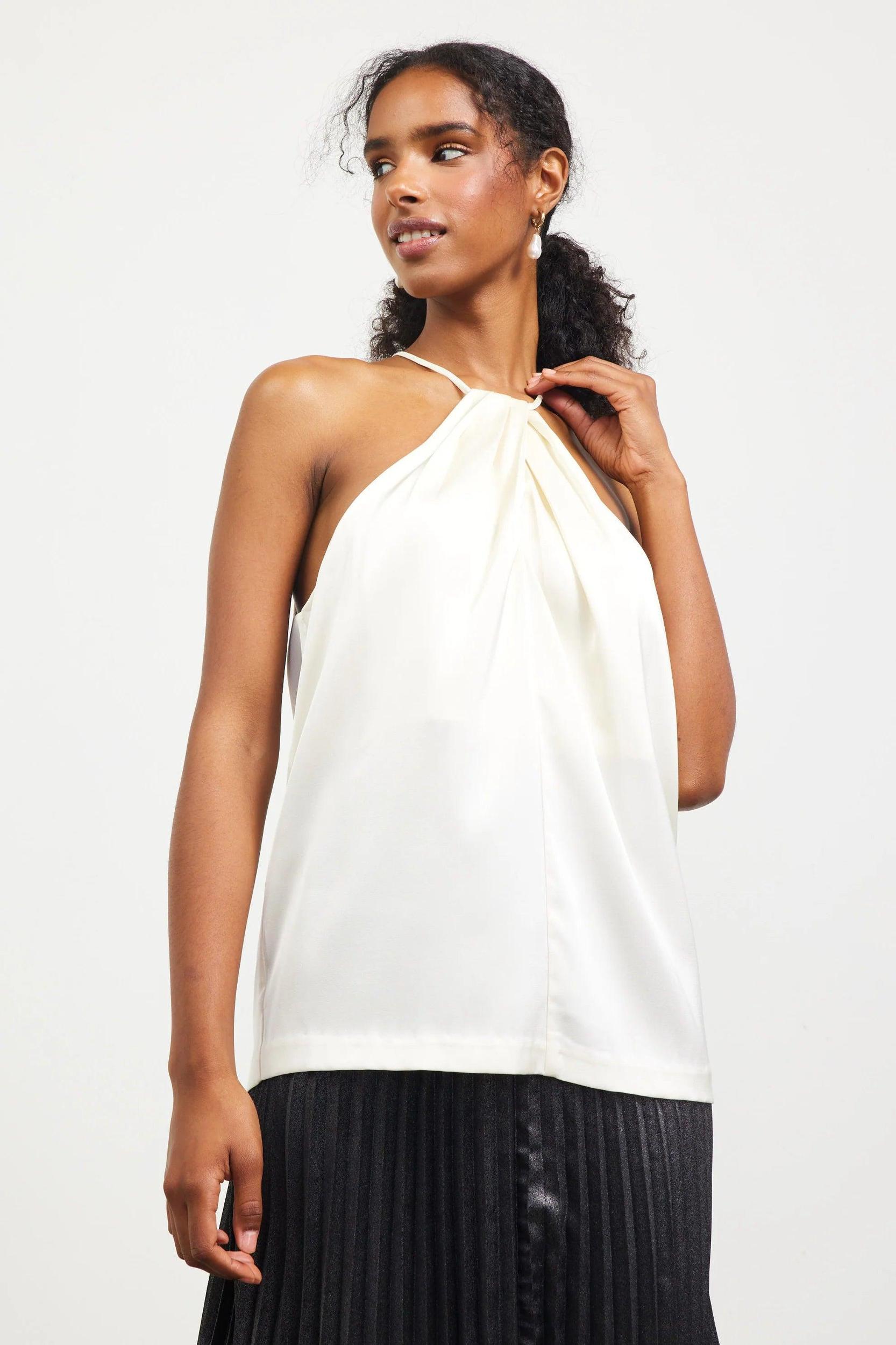 Pleated Front Halter Top Product Image
