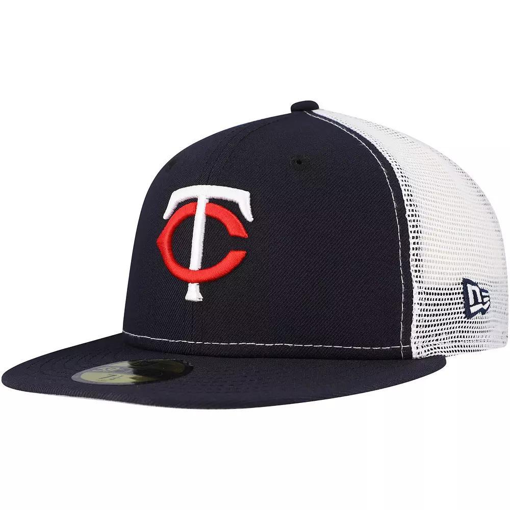 Men's New Era Navy Minnesota Twins Team Color 59FIFTY Trucker Fitted Hat,  Product Image
