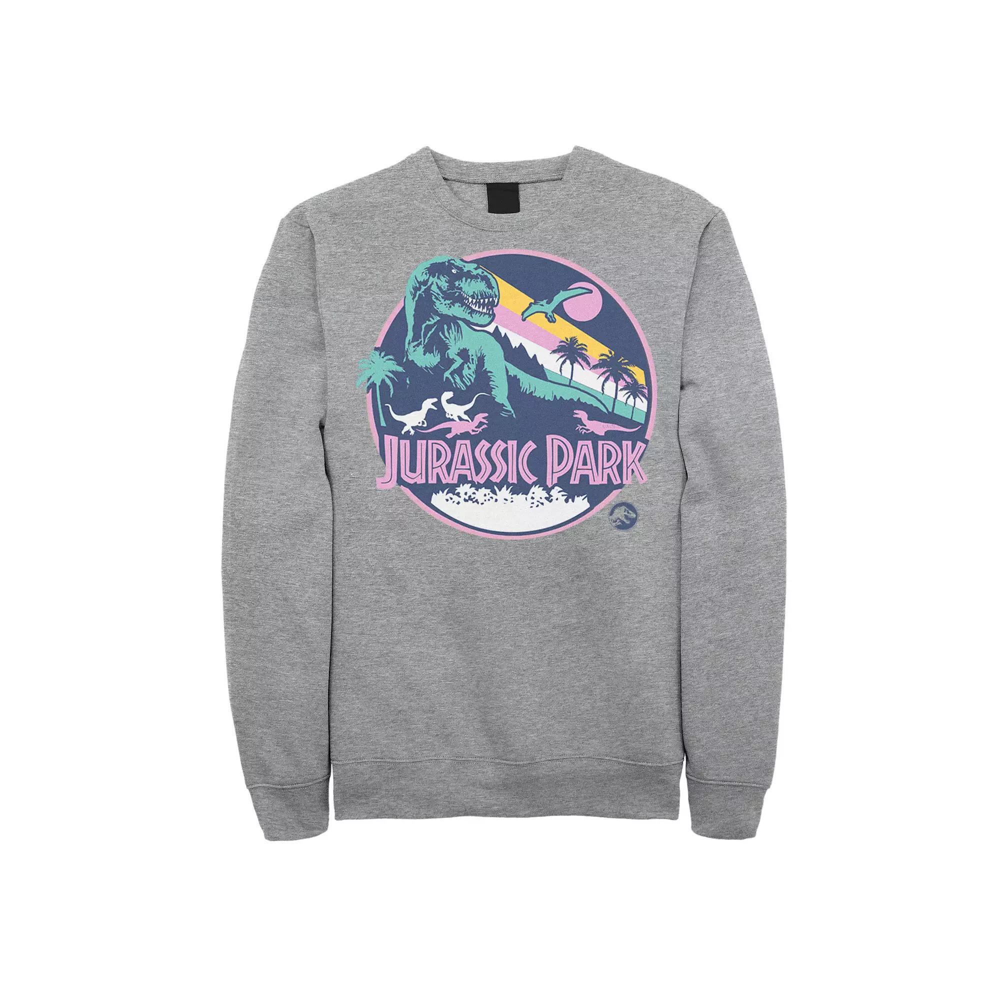 Men's Jurassic Park Retro Rex Scene Sweatshirt, Size: Small, Athletic Grey Product Image