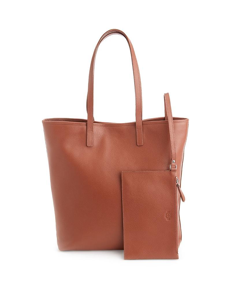 Royce New York Pebble Grain Leather Tall Tote Product Image