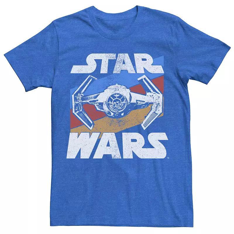 Mens Star Wars Tie Fighter Distressed Poster Graphic Tee Royal Grey Product Image