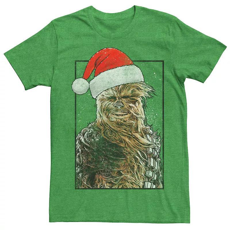 Mens Star Wars Chewbacca In Santa Hat Graphic Tee Kelly Grey Product Image