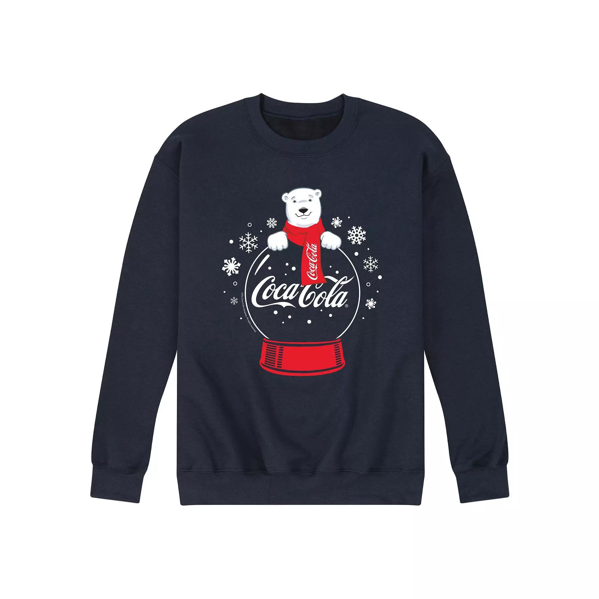 Men's CocaCola Polar Bear Snowglobe Sweatshirt, Size: Large, Blue Product Image