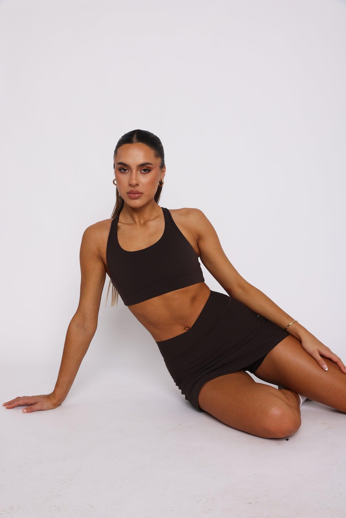 Worn Out High Support Sports Bra Espresso Product Image