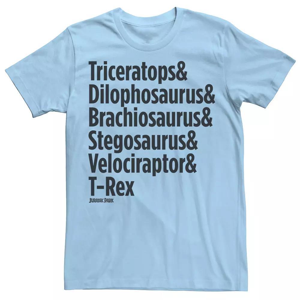 Men's Jurassic Park Dinosaur Name Types Tee,  Product Image