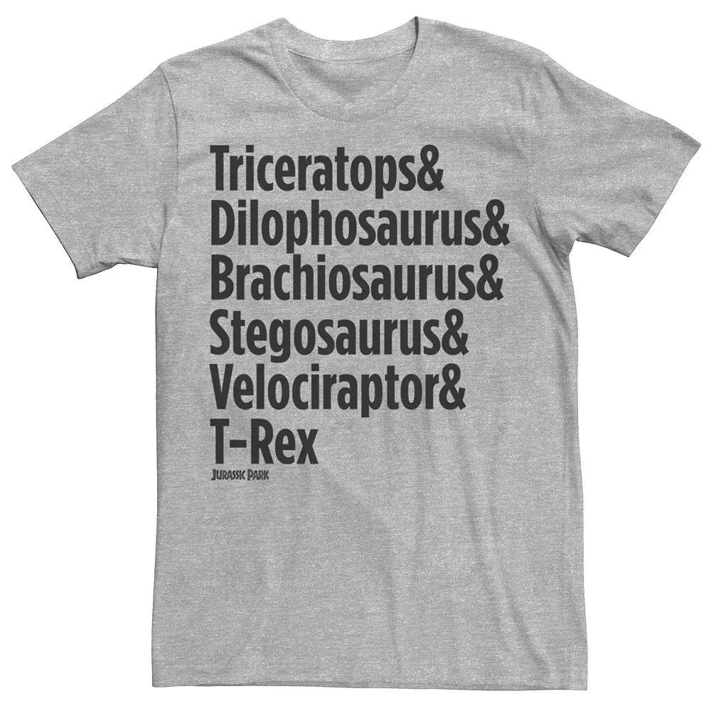 Men's Jurassic Park Dinosaur Name Types Tee,  Product Image