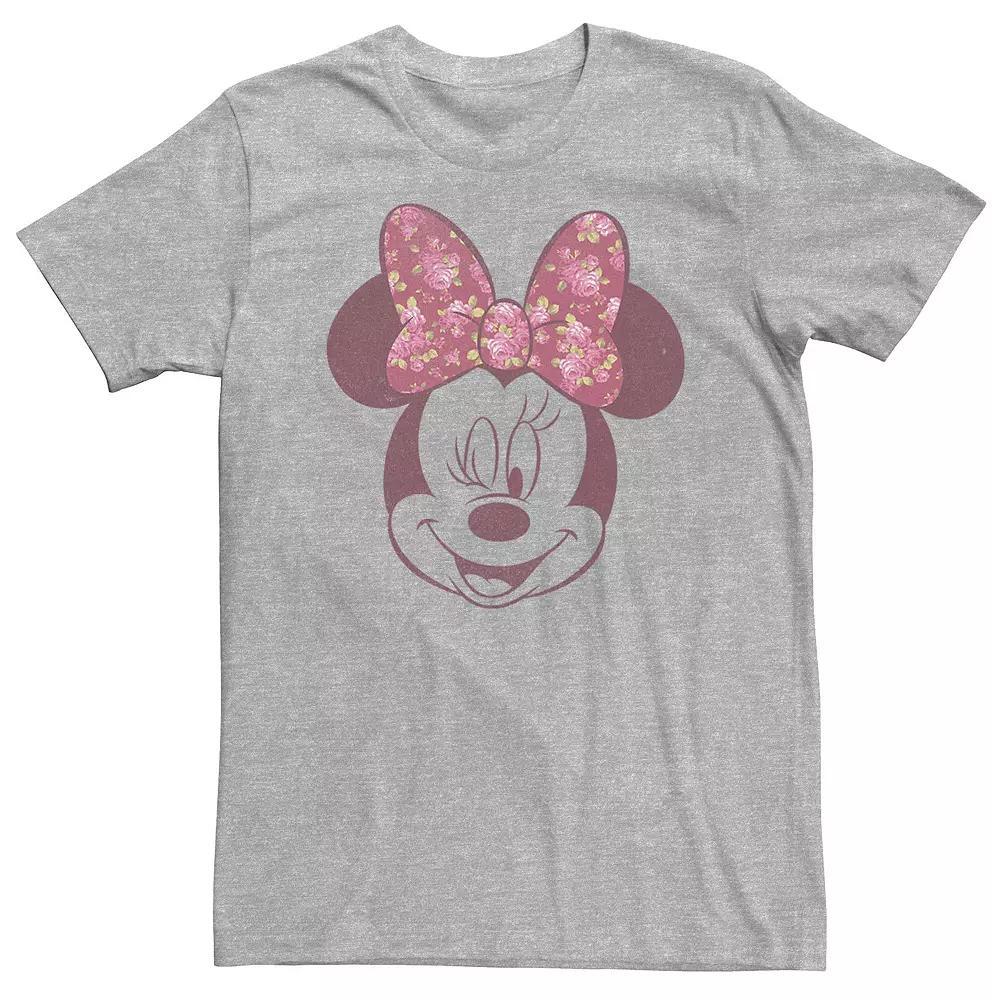 Big & Tall Disney Mickey & Friends Minnie Mouse Floral Bow Portrait Tee, Men's,  Product Image