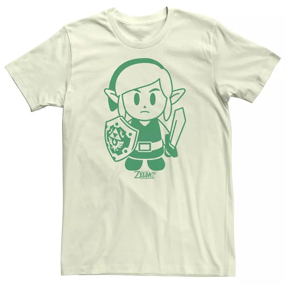 Men's Nintendo Link's Awakening Link Green Outline Short Sleeve Tee,  Product Image