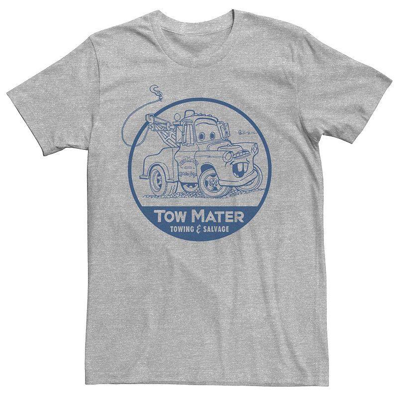 Men's Disney Pixar Cars Tow Mater Logo Graphic Tee, Size: Small, Athletic Grey Product Image