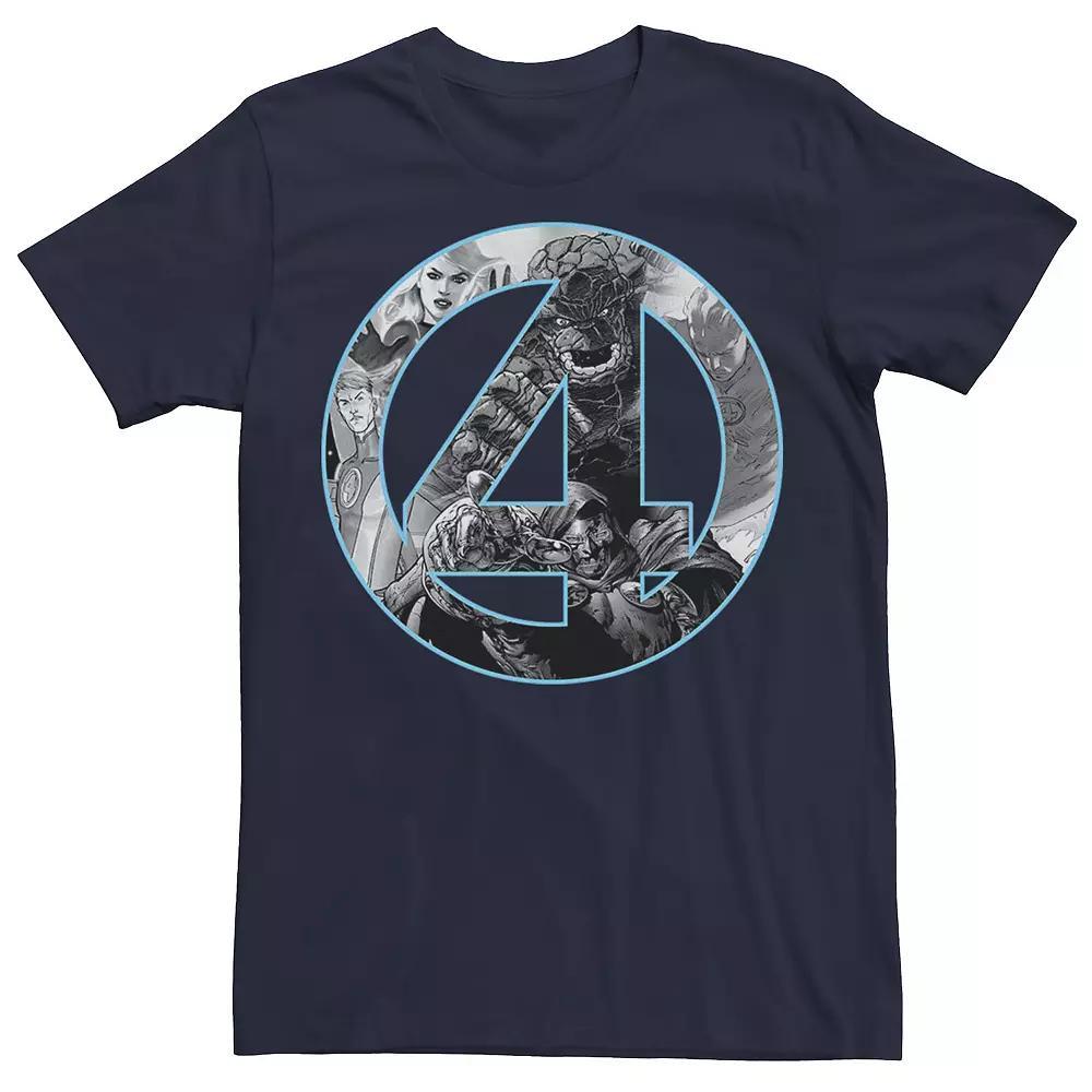Men's Marvel Fantastic Four Comic Fill Center Chest Logo Tee,  Product Image