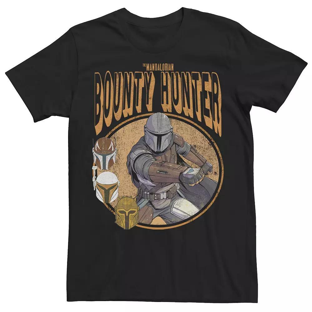 Men's Star Wars The Mandalorian Bounty Hunter Retro Comic Portrait Tee,  Product Image