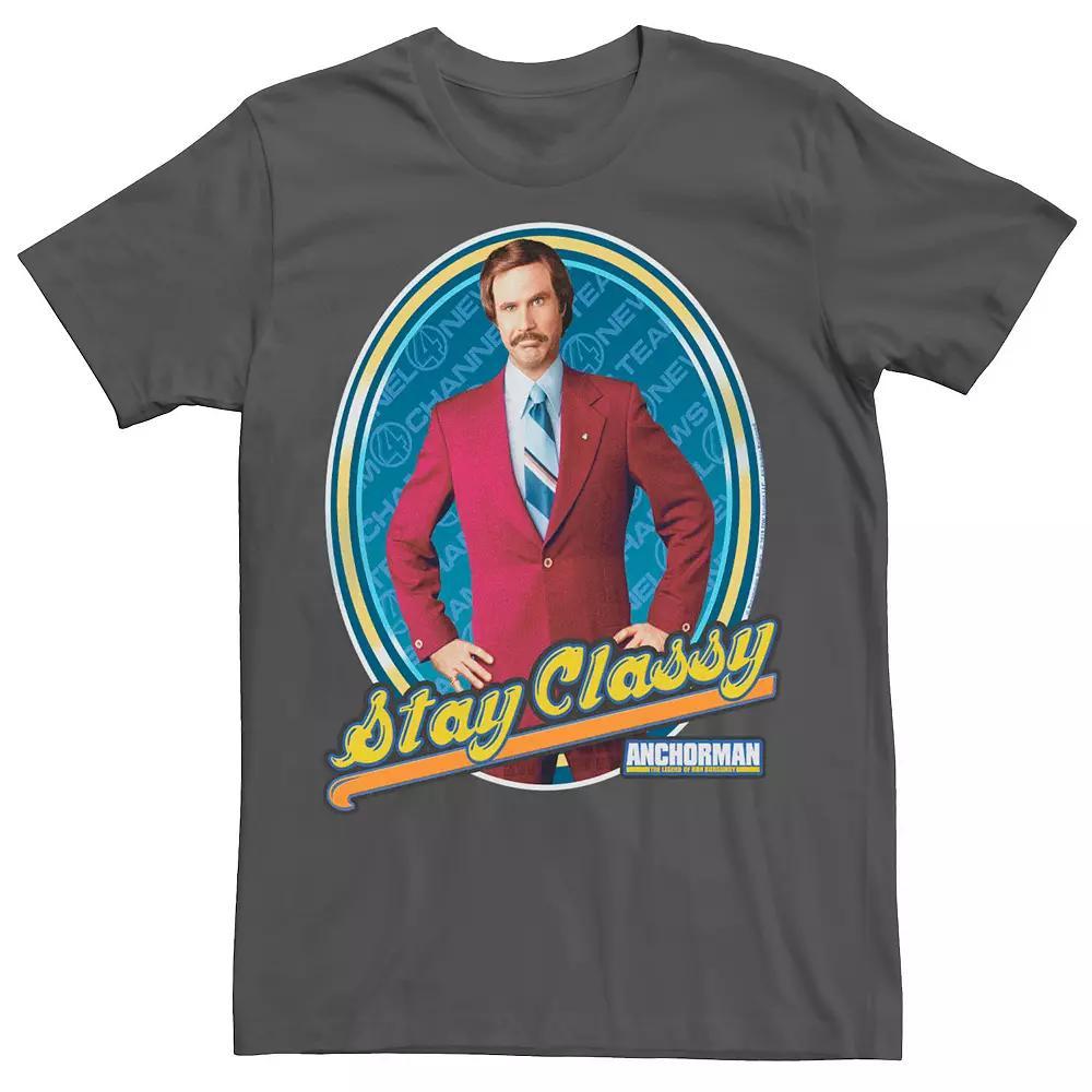 Men's Anchorman Ron Burgundy Stay Classy Framed Portrait Graphic Tee,  Product Image