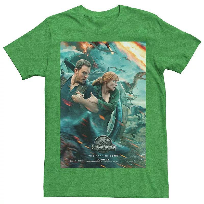 Men's Jurassic World Two Owen Claire Movie Poster Tee, Size: Large, Red Product Image