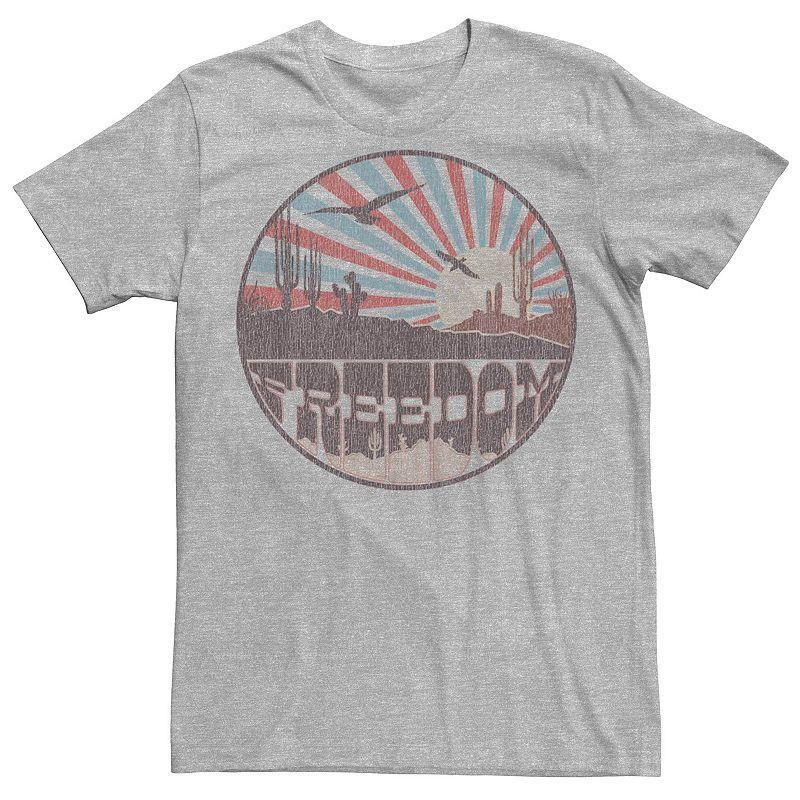 Men's Freedom Vintage Desert Graphic Tee, Size: Large, Athletic Grey Product Image