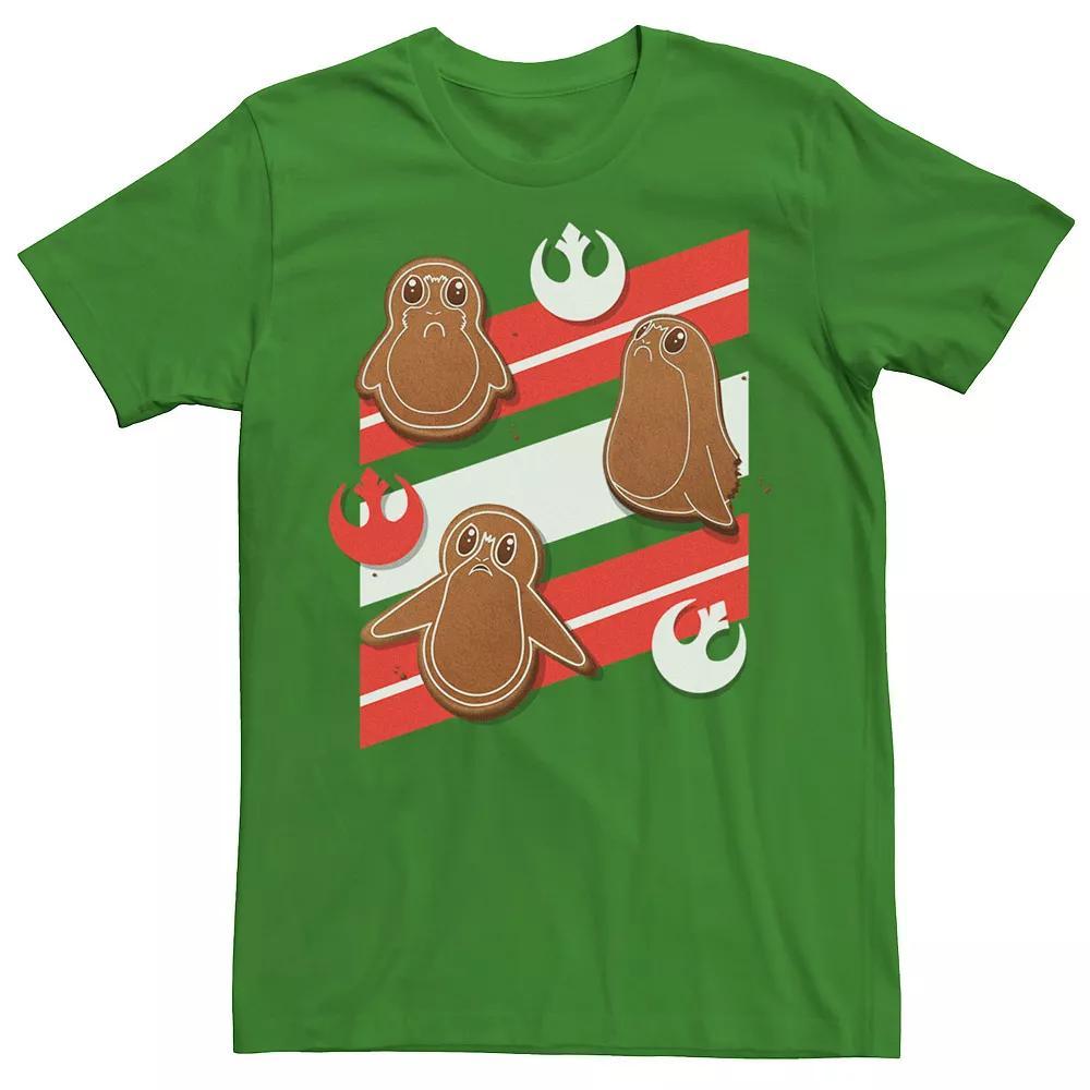Men's Star Wars Porg Gingerbread Cookies Christmas Tee,  Product Image