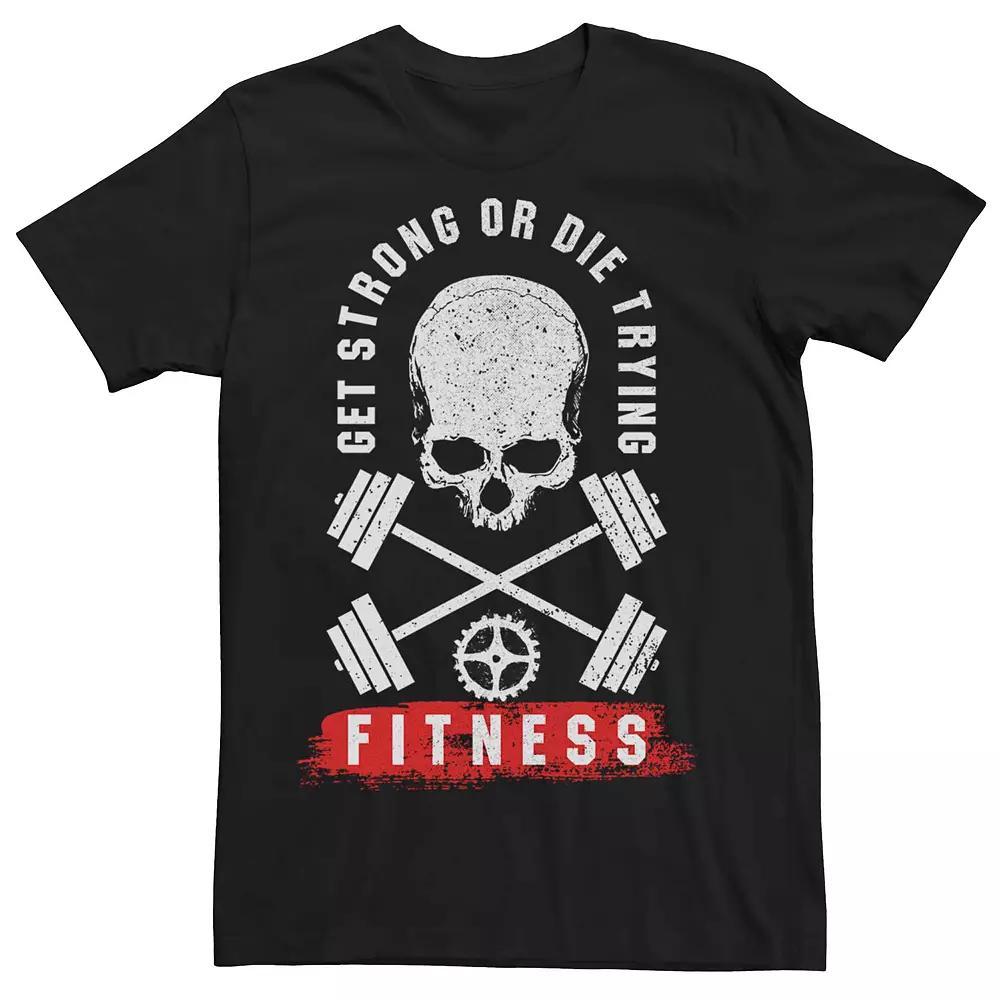 Men's Get Strong Or Die Trying Skull Graphic Tee, Size: XL, Black Product Image