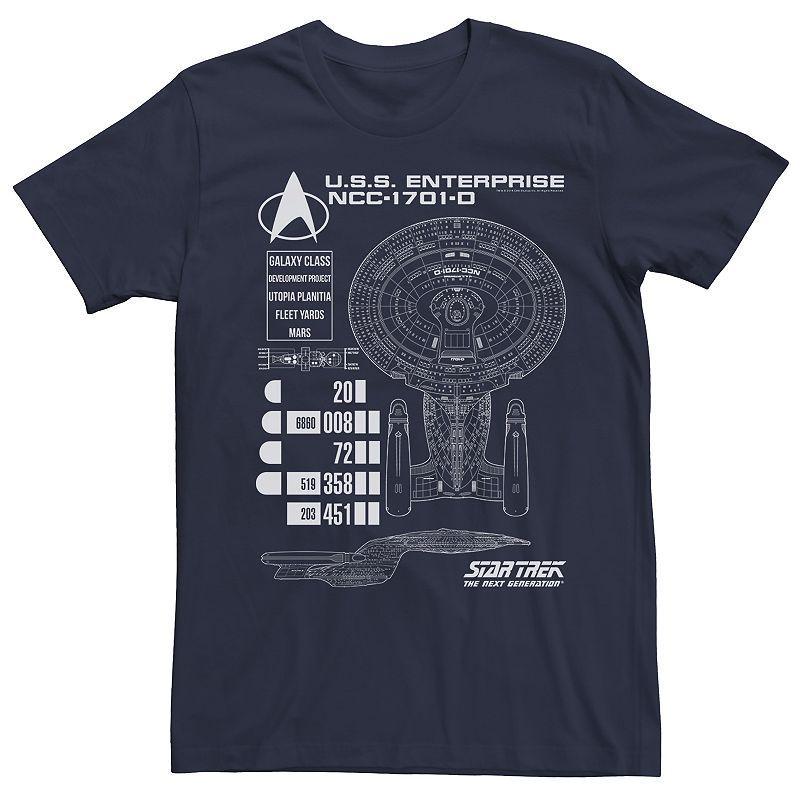 Men's Star Trek Ship Schematics Tee, Size: Small, Blue Product Image