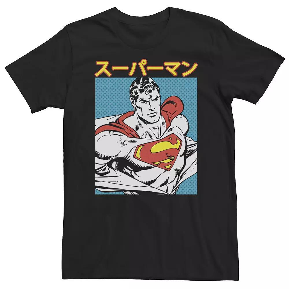 Big & Tall DC Comics Superman Kanji Comic Portrait Tee, Men's, Size: Large Tall, Black Product Image