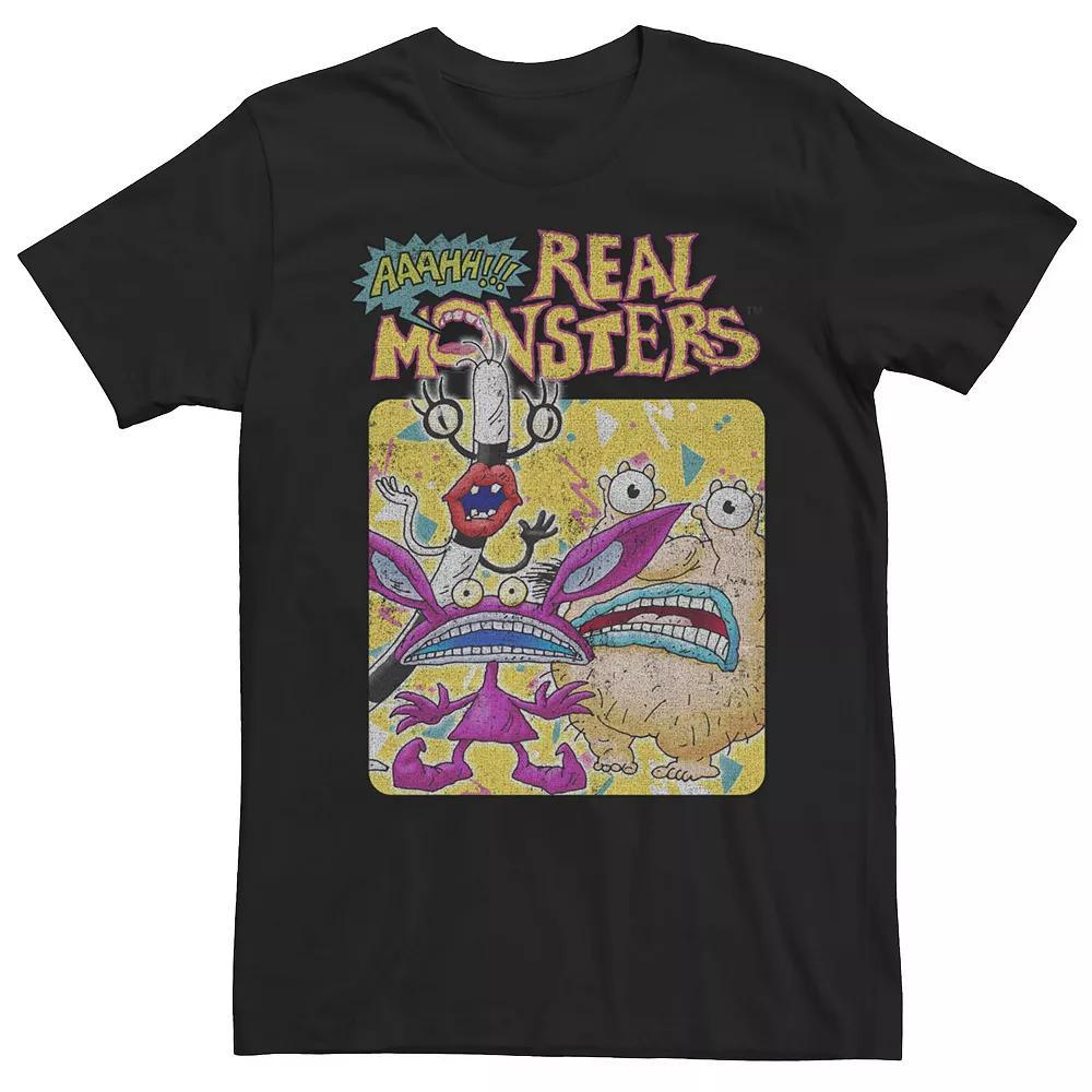 Men's Aaahh!!! Real Monsters Retro Trio Logo Tee, Size: XXL, Black Product Image