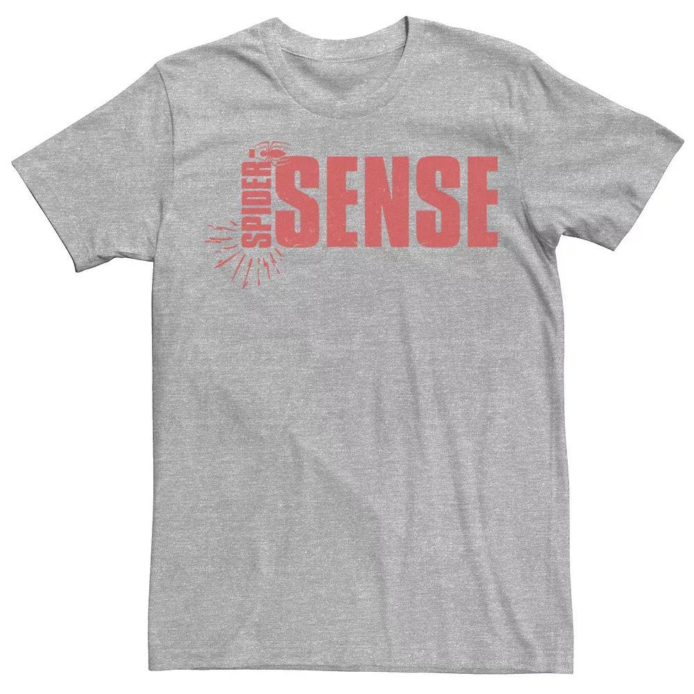 Men's Marvel Spider-Man Spider-Sense Text Tee, Size: XL, Athletic Grey Product Image