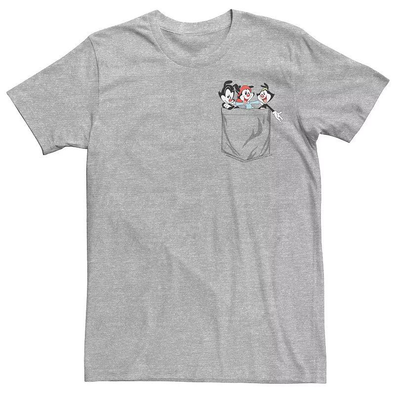 Men's Animaniacs Group Shot Faux Pocket Tee, Size: Small, Athletic Grey Product Image
