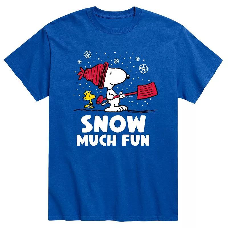 Men's Peanuts Snoopy "Snow Much Fun" Tee, Size: XXL, Blue Product Image