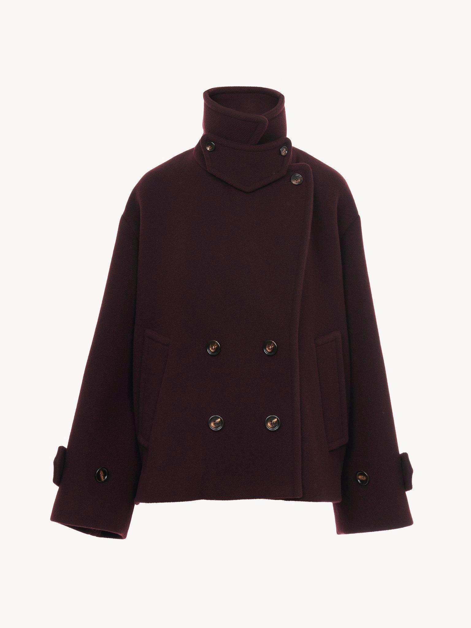 Oversized short coat in wool Product Image