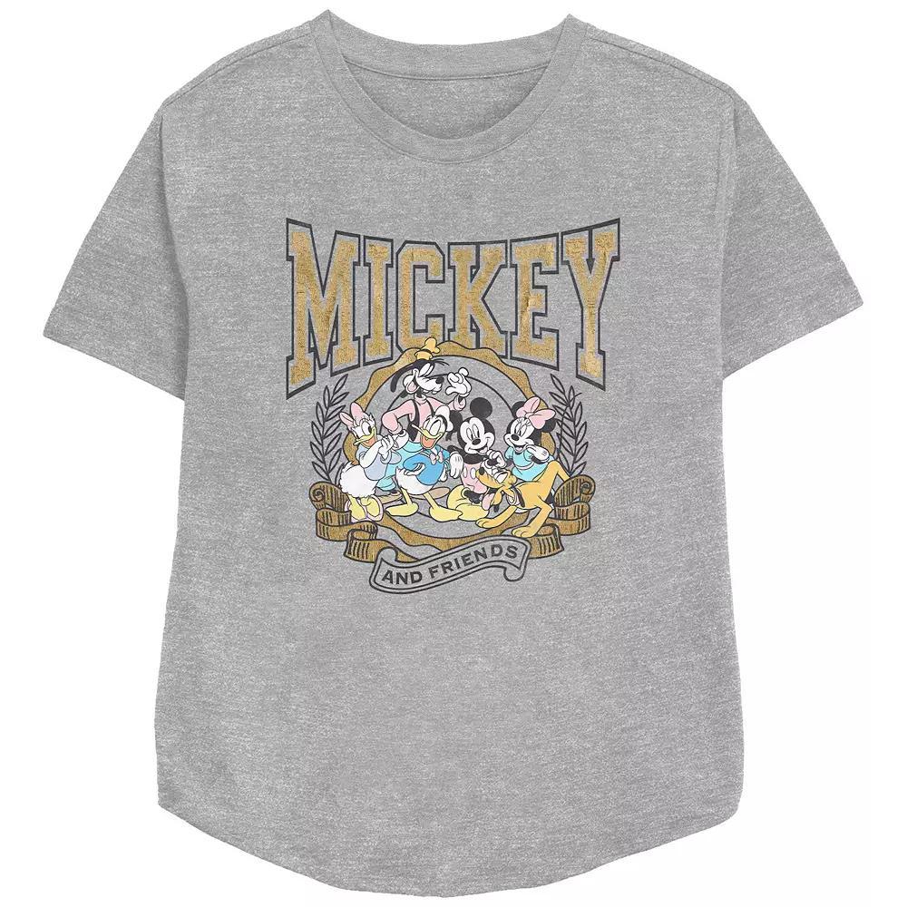 Disney's Mickey Mouse And Friends Crest Women's Relaxed Fit Graphic Tee,  Product Image