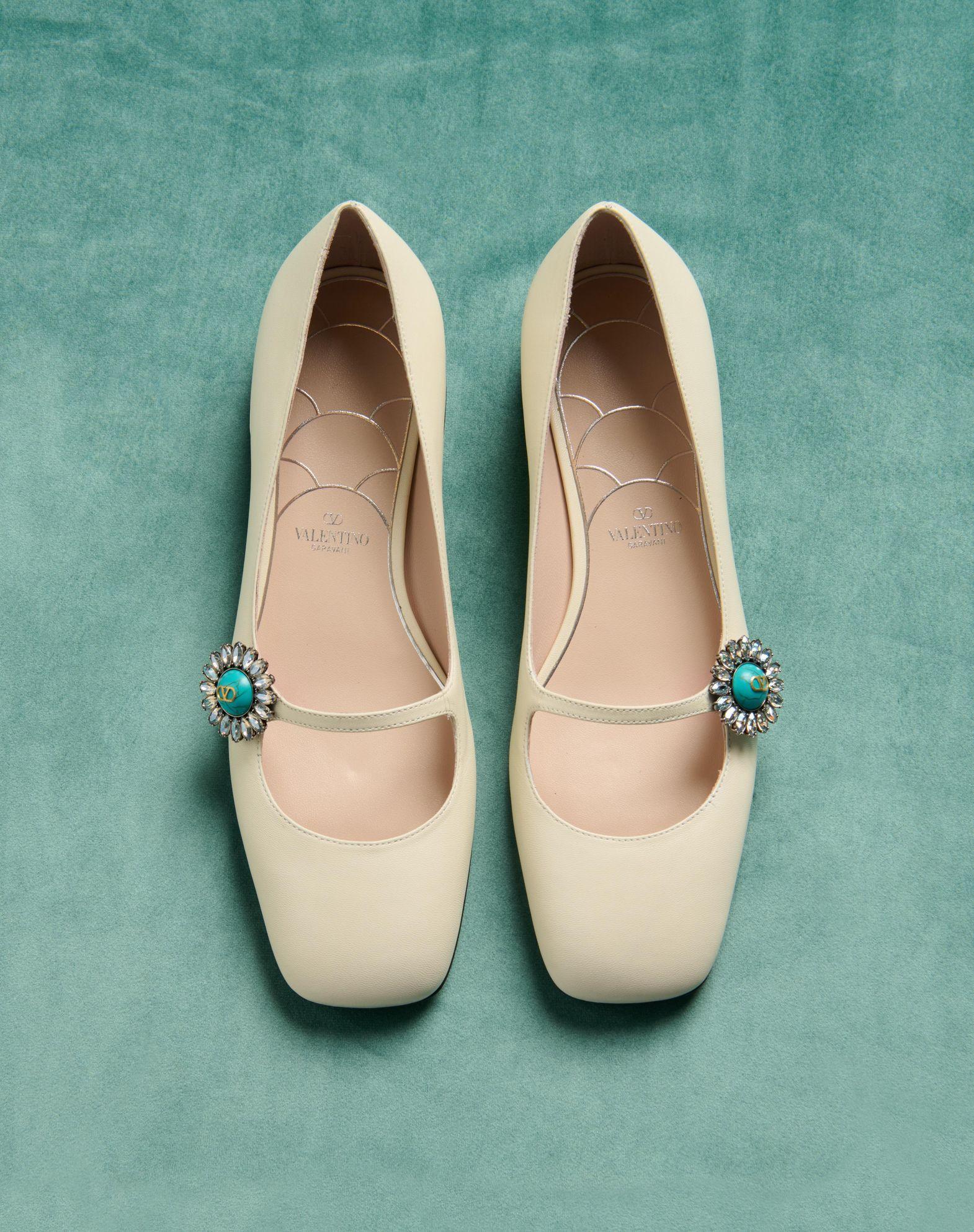 Mary-Jane Preshoes Ballerina In Kidskin With Jewel Button 20Mm Product Image