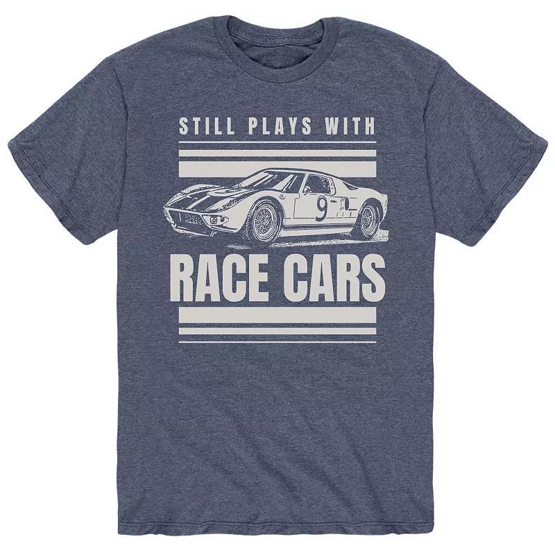 Men's Still Plays With Race Cars Tee, Size: Small, Gray Product Image