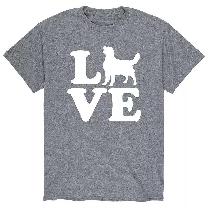 Men's Love Golden Retriever Tee, Size: Small, Gray Product Image