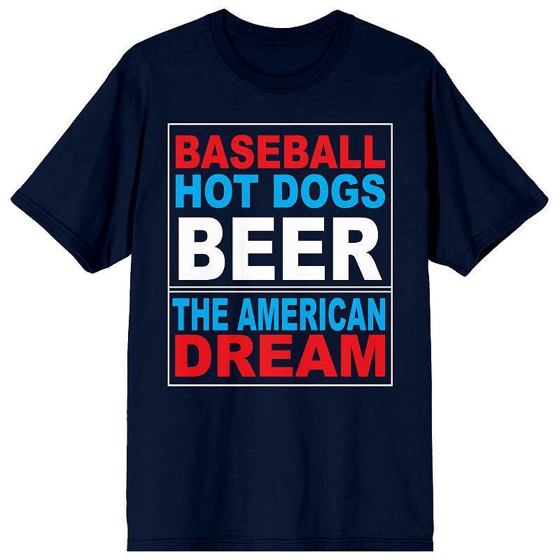 Men's Americana Baseball Hot Dogs Graphic Tee,  Product Image