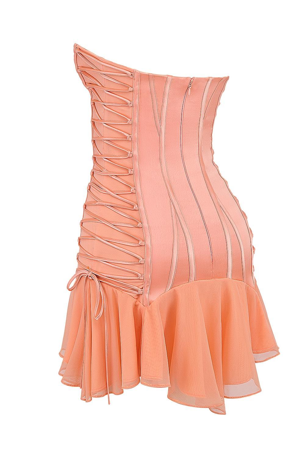 Sirena  sorbet satin strapless mini dress Product Image