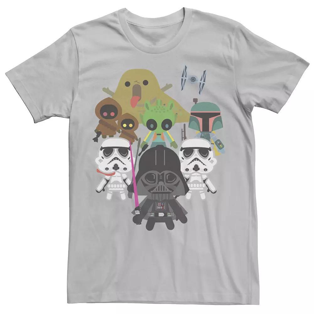 Men's Star Wars Kawaii Villains Tee, Size: Small, Silver Product Image