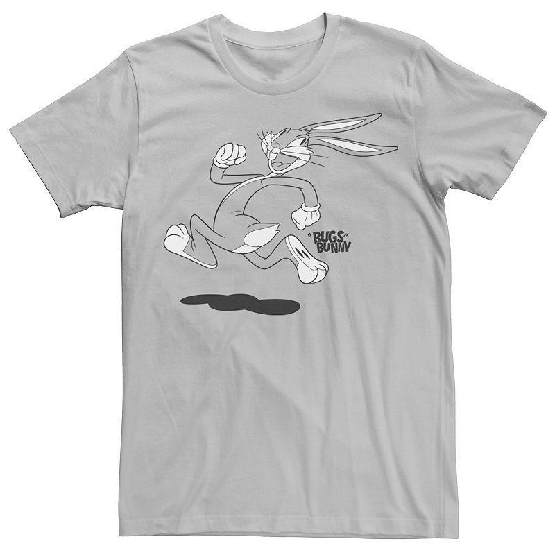 Men's Looney Tunes Bugs Bunny Running Tee, Size: Large, Silver Product Image