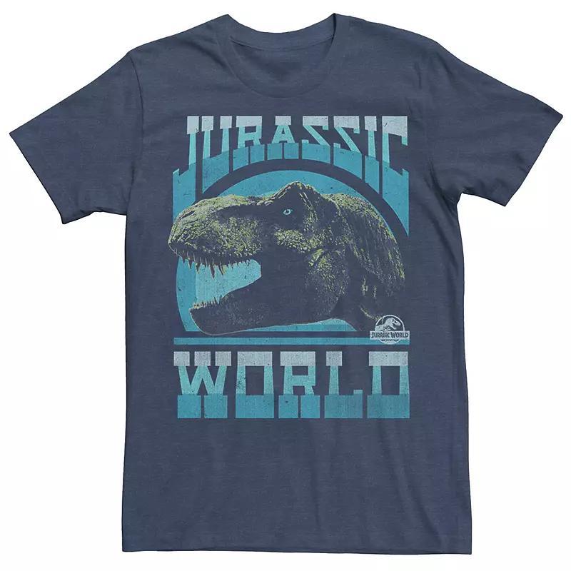 Mens Jurassic World Two T-Rex Vintage Profile Tee Navy Grey Product Image