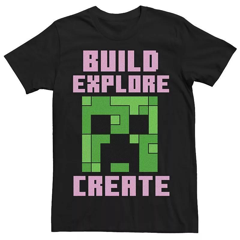 Men's Minecraft Build Explore Create Creeper Face Tee,  Product Image