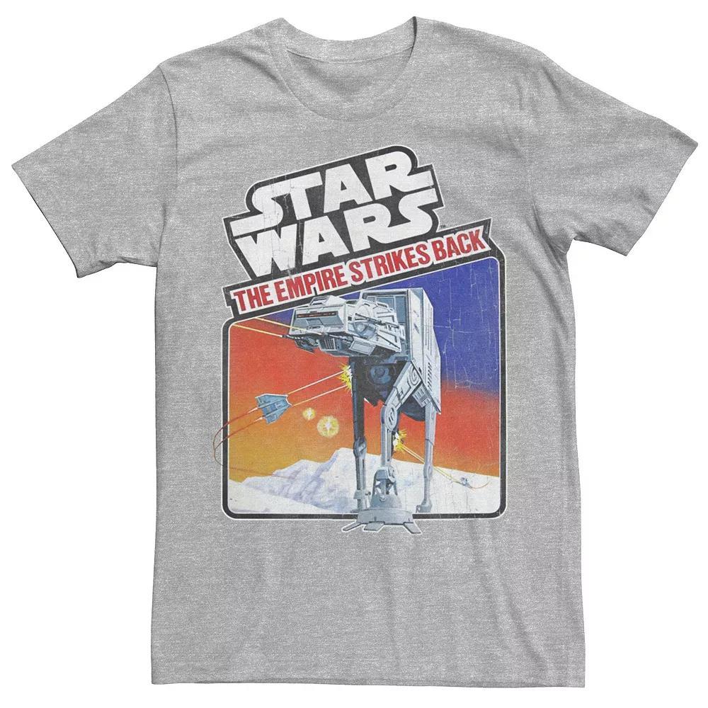 Men's Star Wars Empire Strikes Back Vintage AT-AT Sticker Tee, Size: Large, Athletic Grey Product Image