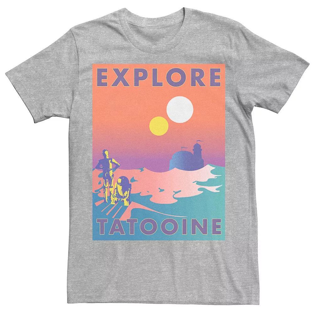 Men's Star Wars Explore Tatooine Faded Retro C-3PO & R2-D2 Poster Tee,  Product Image