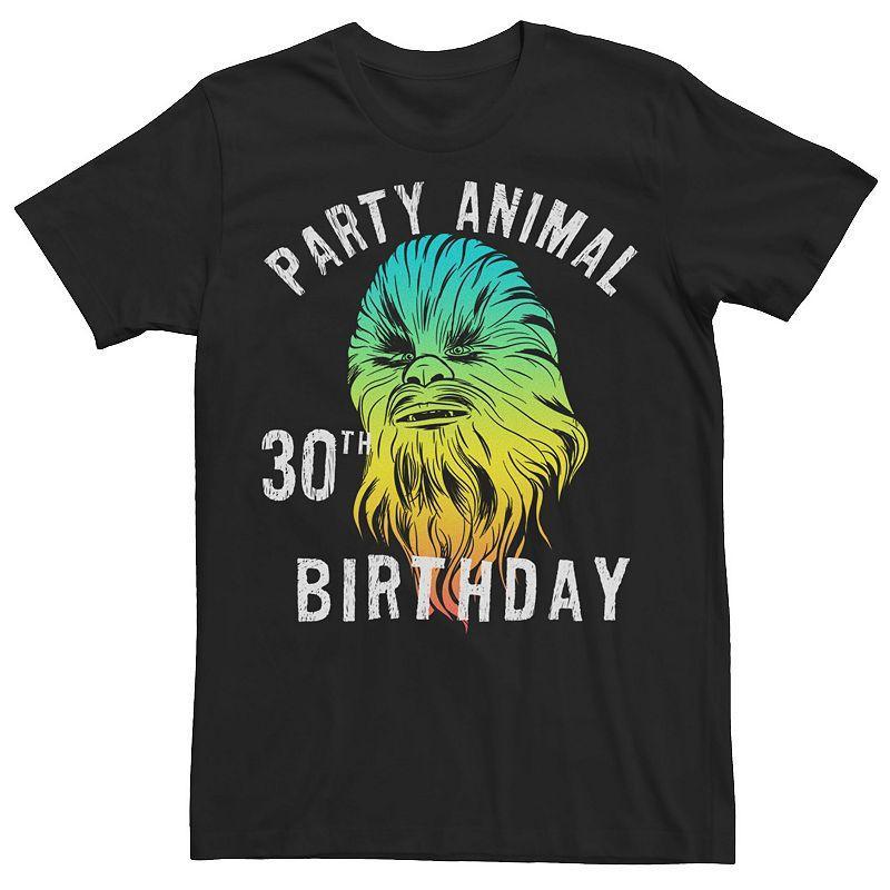 Men's Star Wars Chewie Party Animal 30th Birthday Color Portrait Tee, Size: XXL, Black Product Image