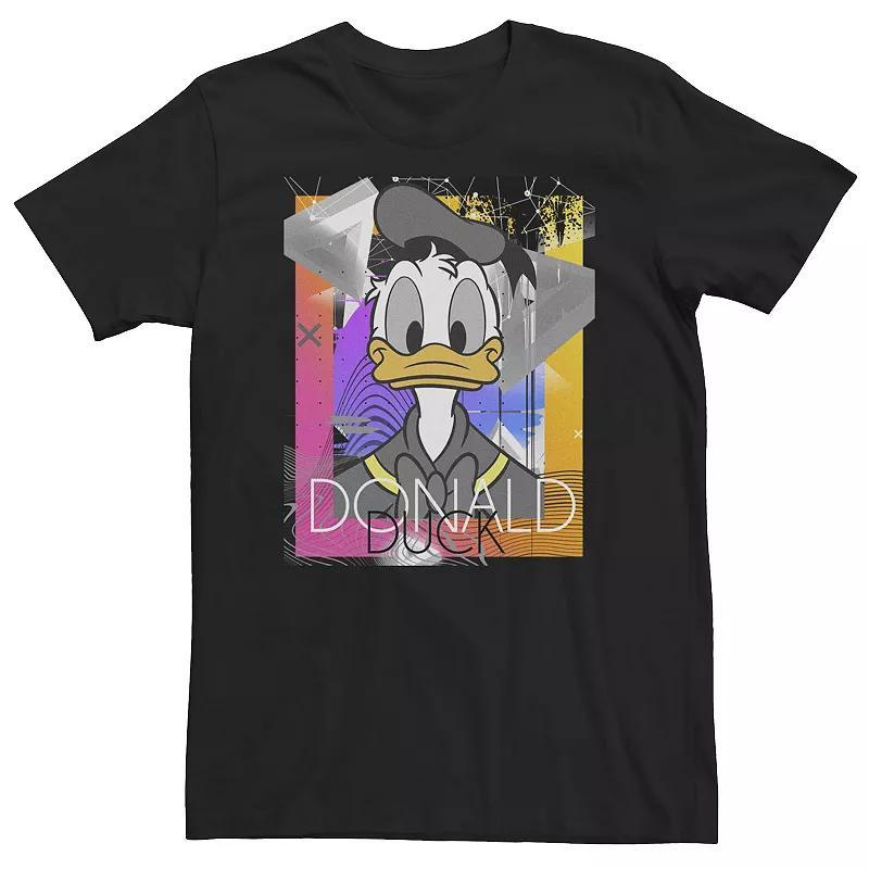 Big & Tall Disney Donald Duck Face Portrait Abstract Background Tee, Men's, Size: XL Tall, Black Product Image