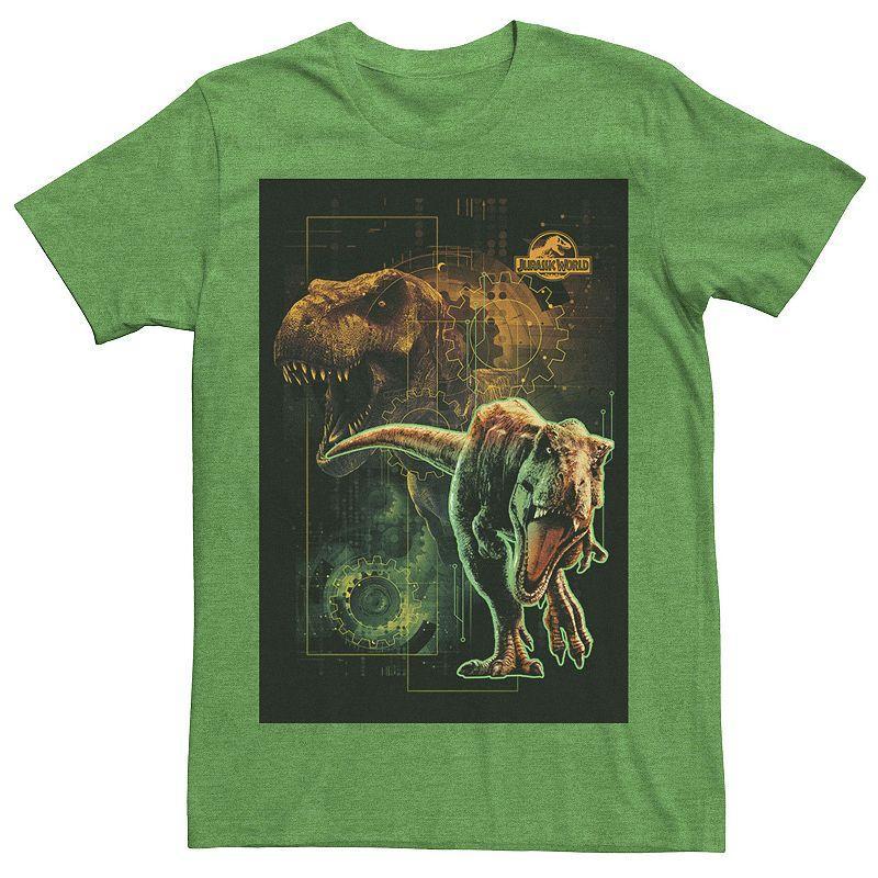 Men's Jurassic World Two T-Rex Tech Schematic Tee, Size: Medium, Kelly Grey Product Image