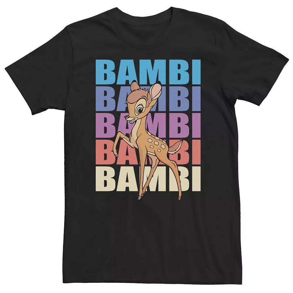 Big & Tall Disney Bambi Name Stack Portrait Tee, Men's, Size: 4XL, Black Product Image