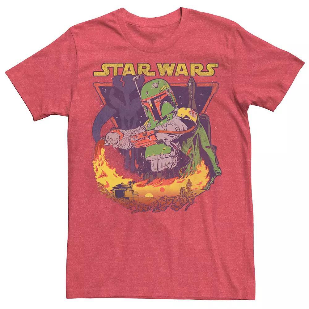 Men's Star Wars Boba Fett Tatooine Flame Tee, Size: XL, Red Grey Product Image