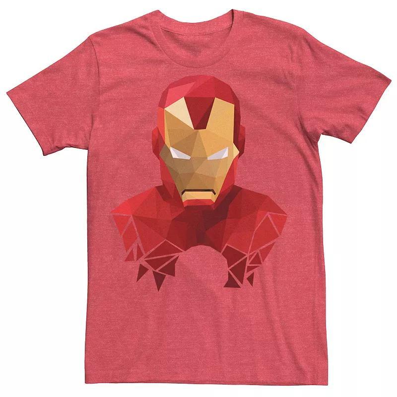 Mens Marvel Low Poly Geometric Iron Man Tee Red Grey Product Image